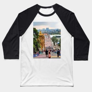 Lord Murugan in backside at staris from Batu Caves Baseball T-Shirt